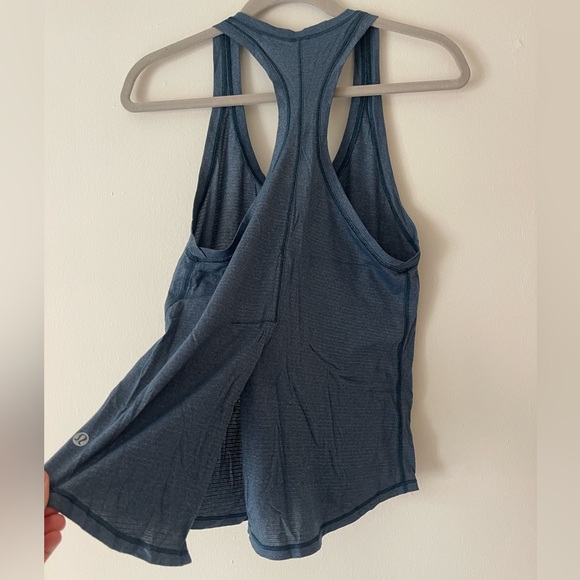 Lululemon Tie Back Singlet Tank Top Heathered Alberta Lake Blue - Picture 2 of 9
